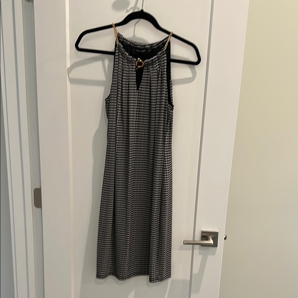 Ivanka Trump Chic Black and White Houndstooth Dress
